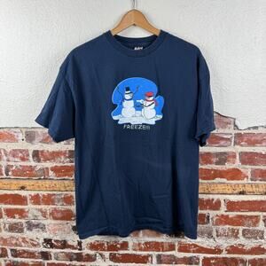 Vintage Hybrid Tees Shirt Size Large Funny Snowman Freeze Winter Graphic Tee